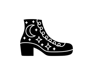 creative details Witch's Shoe Icon Vector Illustration
