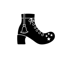creative details Witch's Shoe Icon Vector Illustration