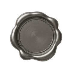 silver wax seal isolated on white, blank silver wax seal	