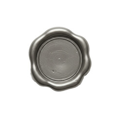 silver wax seal isolated on white, blank silver wax seal	