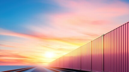 International Freight container train crossing borders, connecting international markets.