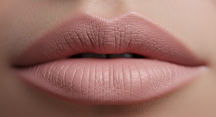 Fototapeta premium Faint pastel pink lips, subtle texture