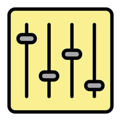 Music Adjuster Vector Filled Icon Design