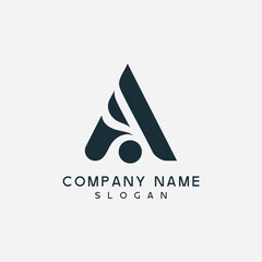 abstract logo design a letter