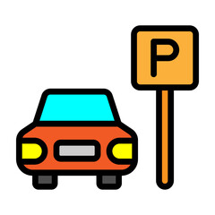 Parking Spot Vector Filled Icon Design
