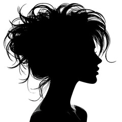 Silhouette of a woman expressing elegance with styled hair  