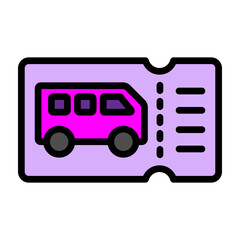 Transport Pass Vector Filled Icon Design