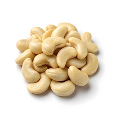 Fototapeta premium Raw Cashew Nuts A Close-Up View of a Small Pile of Creamy, Delicate Cashews