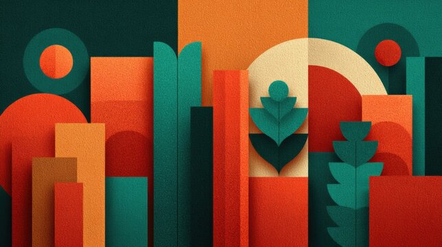 south african themed abstract designs with vibrant colors and textures