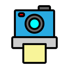 Polaroid Camera Vector Filled Icon Design