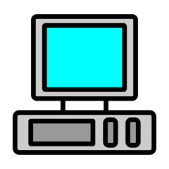 IBM Computer Vector Filled Icon Design
