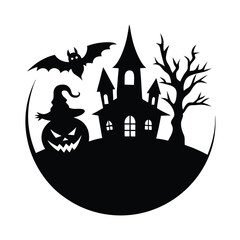 halloween background with haunted house