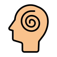 Spiraling Thoughts Vector Filled Icon Design