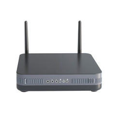 Close-up of Giada DK37 Intel 3865U micro PC on a sleek, modern desk setup on transparent png background. Ai generated