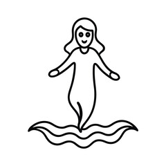 Fototapeta premium floating spirit line art on white background.eps