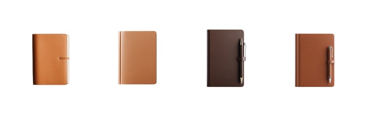 Vintage leather notebooks with pens elegant and classic stationery for writing enthusiasts