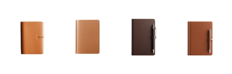 Vintage leather notebooks with pens elegant and classic stationery for writing enthusiasts