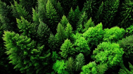Lush green forest canopy viewed from above