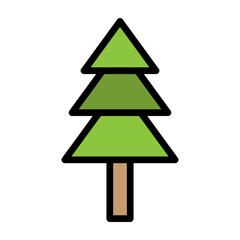 Pine Tree Vector Filled Icon Design