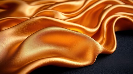Obraz premium Golden Silk Fabric Draped Luxuriously