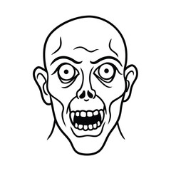 Fototapeta premium zombie face line art on white background (1).eps