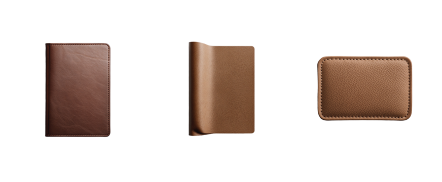 Elegant leather accessories collection featuring wallet and cardholder