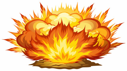 Naklejka premium explosion flame isolated white background
