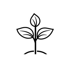 Seedling icons set for apps and web ui designs. simple isolated graphics.