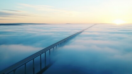 Bridge Above the Clouds at Sunrise
