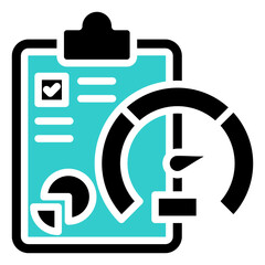 Fototapeta premium Performance Report Glyph Dual Tone Icon in Performance Strength and Management Vector Design