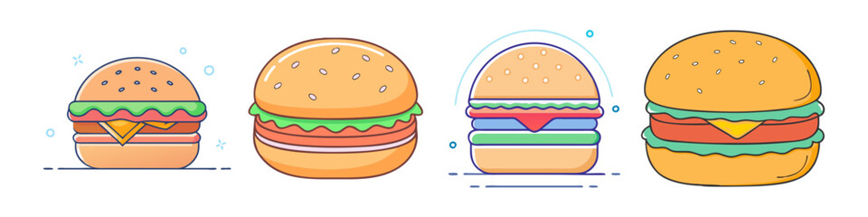 burger icon, burger vector illustration-simple illustration of burger, perfect for burger logos and icons