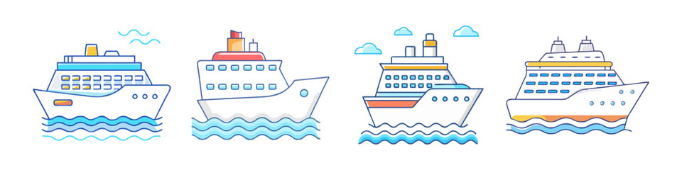 cruise ship icon, cruise ship vector illustration-simple illustration of cruise ship, perfect for cruise ship logos and icons © Waliul