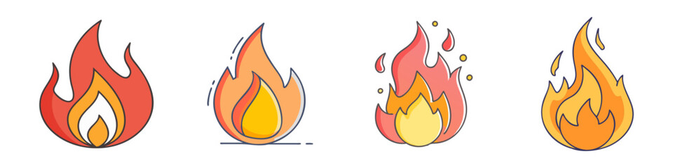 fire icon, fire vector illustration-simple illustration of fire, perfect for fire logos and icons