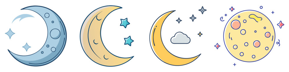 moon icon, moon vector illustration-simple illustration of moon, perfect for moon logos and icons