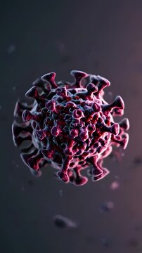 Detailed Macro View of a Coronavirus Structure in Vibrant Colors