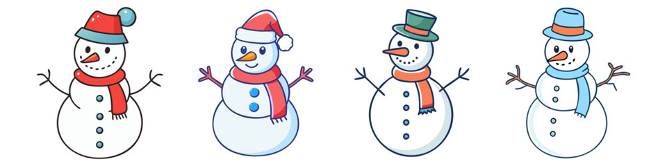 snowman icon, snowman vector illustration-simple illustration of snowman, perfect for snowman logos and icons