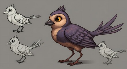 birds on a white background