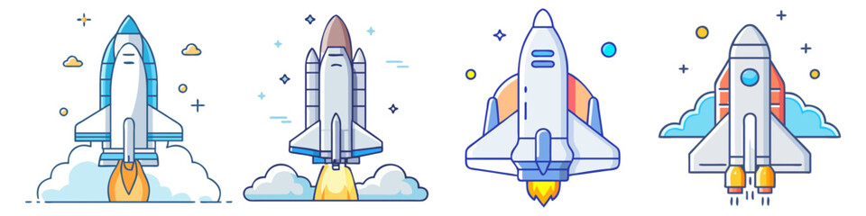 Fototapeta premium space shuttle icon, space shuttle vector illustration-simple illustration of space shuttle, perfect for space shuttle logos and icons