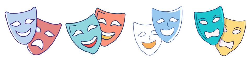 theater mask icon, theater mask vector illustration-simple illustration of theater mask, perfect for theater mask logos and icons
