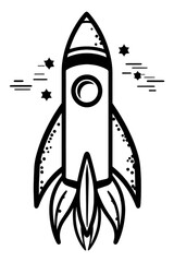 PNG Rocket stencil spaceplane monochrome.
