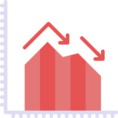 Financial Graph Decline icon vector illustration