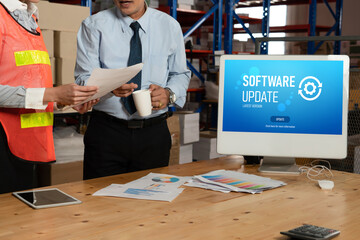 Software update on computer for modish version of device software upgrade