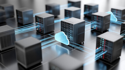 Data center power scalability facility virtualization. Cloud virtualization in smart data center environment image.