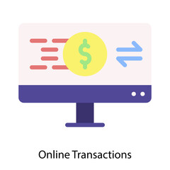 Online Transactions icon vector illustration