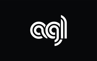 AGL Creative Unique Modern Letter Logo Design. Stylized logo featuring a unique letter design, presenting abstract minimalist aesthetics and modern appeal.