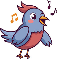 Bird chirping with music notes Animated Stickers