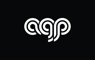 AGP Creative Unique Modern Letter Logo Design. Stylized logo featuring a unique letter design, presenting abstract minimalist aesthetics and modern appeal.