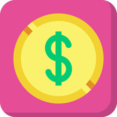 Dollar Coin icon vector illustration
