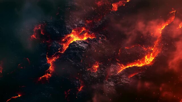 Natural disaster video erupting volcano with lava flow footage violent volcanic eruption motion volcanic landscape video volcano lava flow footage
