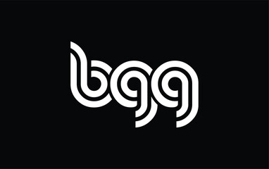 BGG Creative Unique Modern Letter Logo Design. Stylized logo featuring a unique letter design, presenting abstract minimalist aesthetics and modern appeal.